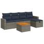 Preview: 6-tlg. Garten-Sofagarnitur mit Kissen Grau Poly Rattan