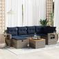 Preview: ARDEBO.de - 7-tlg. Garten-Sofagarnitur mit Kissen Grau Poly Rattan
