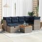 Preview: ARDEBO.de - 7-tlg. Garten-Sofagarnitur mit Kissen Grau Poly Rattan