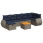 Preview: 8-tlg. Garten-Sofagarnitur mit Kissen Grau Poly Rattan