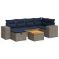 Preview: 7-tlg. Garten-Sofagarnitur mit Kissen Grau Poly Rattan