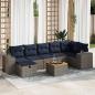 Preview: ARDEBO.de - 8-tlg. Garten-Sofagarnitur mit Kissen Grau Poly Rattan