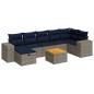 Preview: 8-tlg. Garten-Sofagarnitur mit Kissen Grau Poly Rattan