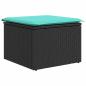 Preview: 9-tlg. Garten-Sofagarnitur mit Kissen Schwarz Poly Rattan