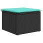 Preview: 7-tlg. Garten-Sofagarnitur mit Kissen Schwarz Poly Rattan