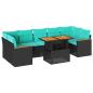 Preview: 8-tlg. Garten-Sofagarnitur mit Kissen Schwarz Poly Rattan