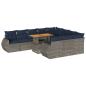 Preview: 11-tlg. Garten-Sofagarnitur mit Kissen Grau Poly Rattan