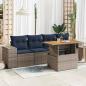 Preview: ARDEBO.de - 5-tlg. Garten-Sofagarnitur mit Kissen Grau Poly Rattan