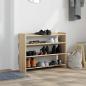 Preview: Schuhregal Sonoma-Eiche 80x25x62 cm Holzwerkstoff