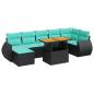 Preview: 8-tlg. Garten-Sofagarnitur mit Kissen Schwarz Poly Rattan