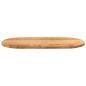 Preview: Tischplatte Hellbraun 80x40x2 cm Massivholz Eiche Oval