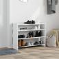 Preview: Schuhregal Weiß 80x25x62 cm Holzwerkstoff