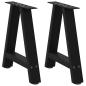 Preview: ARDEBO.de - Couchtischbeine A-Form 2 Stk. Schwarz 50x(42-43) cm Stahl