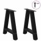 Preview: Couchtischbeine A-Form 2 Stk. Schwarz 50x(42-43) cm Stahl