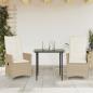 Preview: ARDEBO.de - Gartensessel mit Kissen 2 Stk. Verstellbar Beige Poly Rattan