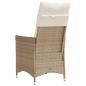 Preview: Gartensessel mit Kissen 2 Stk. Verstellbar Beige Poly Rattan