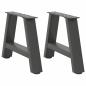 Preview: ARDEBO.de - Couchtischbeine A-Form 2 Stk. Anthrazit 50x(30-31) cm Stahl