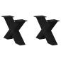 Preview: Couchtischbeine X-Form 2 Stk. Schwarz 60x(30-31) cm Stahl