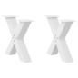 Preview: Couchtischbeine X-Form 2 Stk. Weiß 60x(42-43) cm Stahl