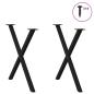 Preview: Esstischbeine X-Form 2 Stk. Schwarz 70x(72-73) cm Stahl