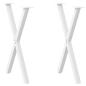 Preview: ARDEBO.de - Esstischbeine X-Form 2 Stk. Weiß 50x(72-73) cm Stahl