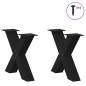 Preview: Couchtischbeine X-Form 2 Stk. Schwarz 50x(42-43) cm Stahl