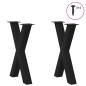 Preview: Esstischbeine X-Form 2 Stk. Schwarz 50x(72-73) cm Stahl
