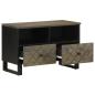 Preview: TV-Schrank Schwarz 70x33x46 cm Massivholz Mango
