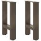 Preview: ARDEBO.de - Couchtischbeine Naturstahl 2 Stk. 28x(42-43) cm Stahl
