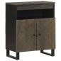 Preview: ARDEBO.de - Sideboard Schwarz 60x33x75 cm Massivholz Mango