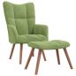 Preview: Relaxsessel mit Hocker Hellgr?n Samt