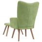 Preview: Relaxsessel mit Hocker Hellgr?n Samt