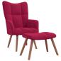 Preview: Relaxsessel mit Hocker Weinrot Samt