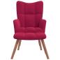 Preview: Relaxsessel mit Hocker Weinrot Samt