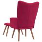 Preview: Relaxsessel mit Hocker Weinrot Samt