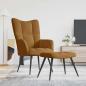 Preview: ARDEBO.de - Relaxsessel mit Hocker Braun Samt