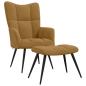 Preview: Relaxsessel mit Hocker Braun Samt