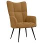 Preview: Relaxsessel mit Hocker Braun Samt