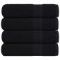 Preview: ARDEBO.de - Badetücher FROGN 4 Stk. Schwarz 100x150 cm 360 g/m²