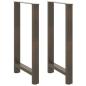 Preview: ARDEBO.de - Bartischbeine Naturstahl 2 Stk. 60x(100-101) cm Stahl