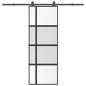 Preview: ARDEBO.de - Schiebetür mit Beschlag 76x205 cm Hartglas & Aluminium