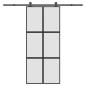 Preview: ARDEBO.de - Schiebetür mit Beschlag 90x205 cm Hartglas & Aluminium