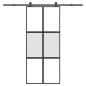 Preview: Schiebetür mit Beschlag 90x205 cm Hartglas & Aluminium