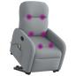 Preview: Massagesessel mit Aufstehhilfe Hellgrau Stoff