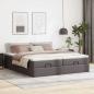 Preview: Ottoman-Bett mit Matratzen Grau 200x200 cm Kunstleder