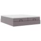 Preview: Ottoman-Bett mit Matratzen Grau 200x200 cm Kunstleder