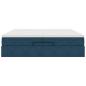 Preview: Ottoman-Bett mit Matratzen Dunkelblau 200x200 cm Samt