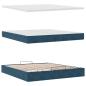 Preview: Ottoman-Bett mit Matratzen Dunkelblau 200x200 cm Samt