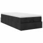 Preview: Ottoman-Bett mit Matratze Schwarz 90x190 cm Stoff