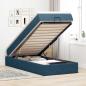 Preview: ARDEBO.de - Ottoman-Bett mit Matratze Dunkelblau 90x190 cm Samt